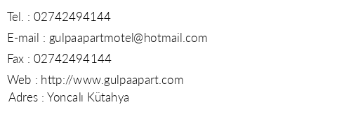 Glpa Apart Motel telefon numaralar, faks, e-mail, posta adresi ve iletiim bilgileri